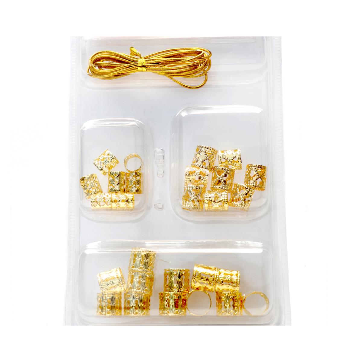Perles Doré pour tressage de cheveux