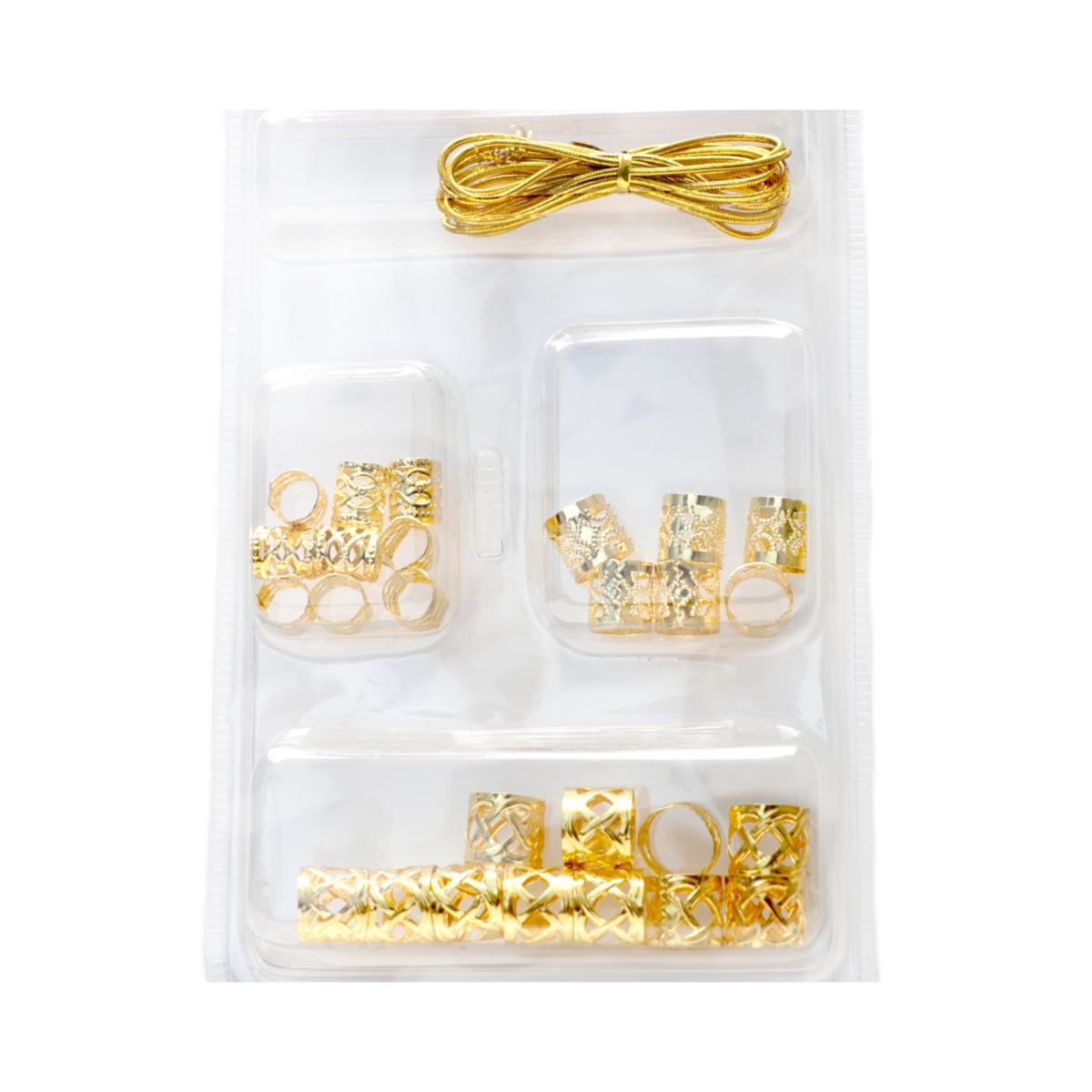 Perles Doré pour tressage de cheveux