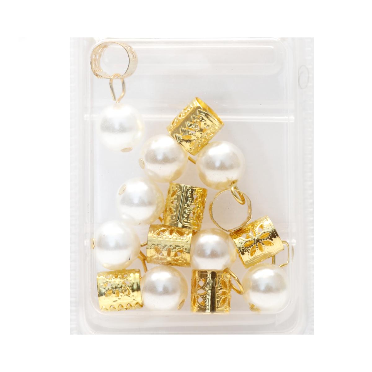 Perles Doré mix pour tressage de cheveux