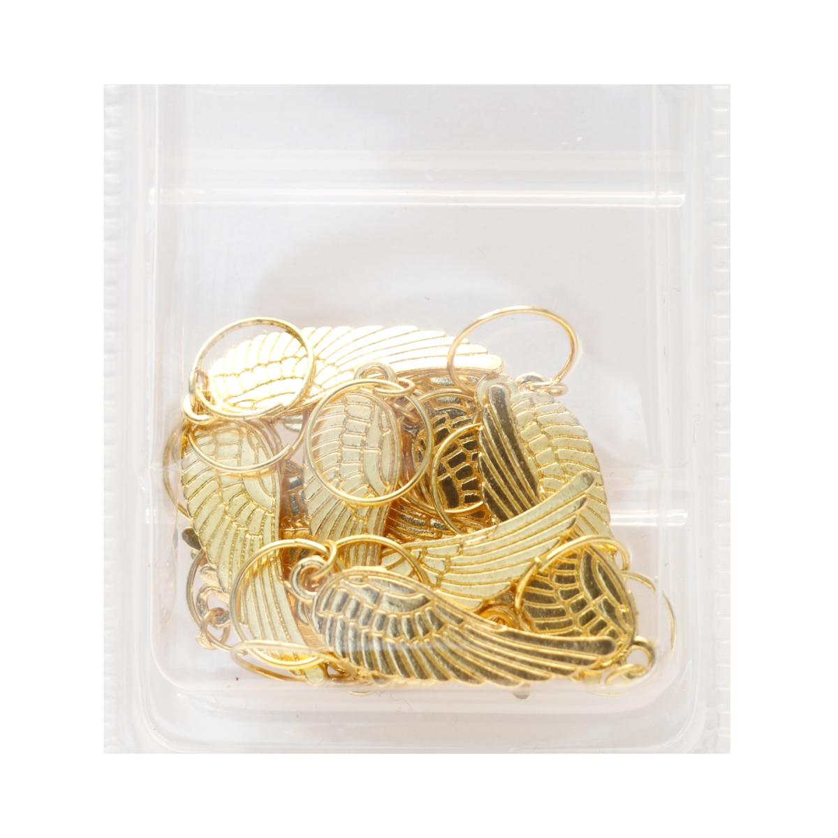 Perles Doré en forme d\'aile pour tressage de cheveux