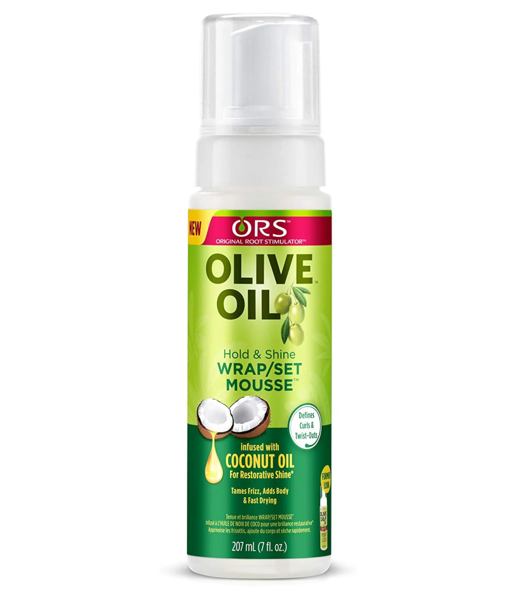 ORS Olive Oil Hold & Shine Wrap/Set Mousse Coconut Oil