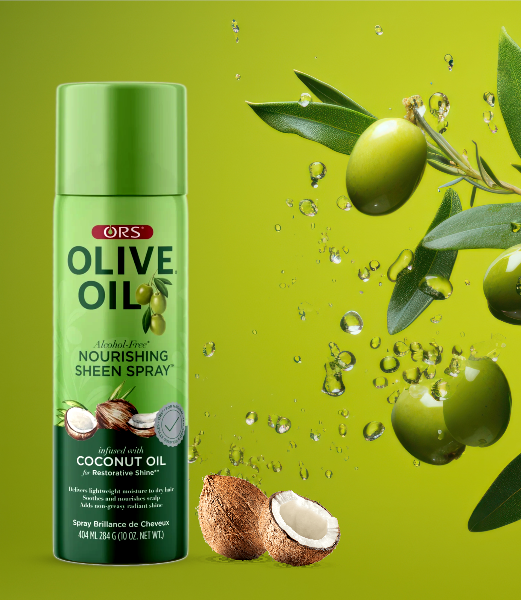 ORS Olive Oil Nourishing Sheen Spray infused with Coconut Oil 404ml 02