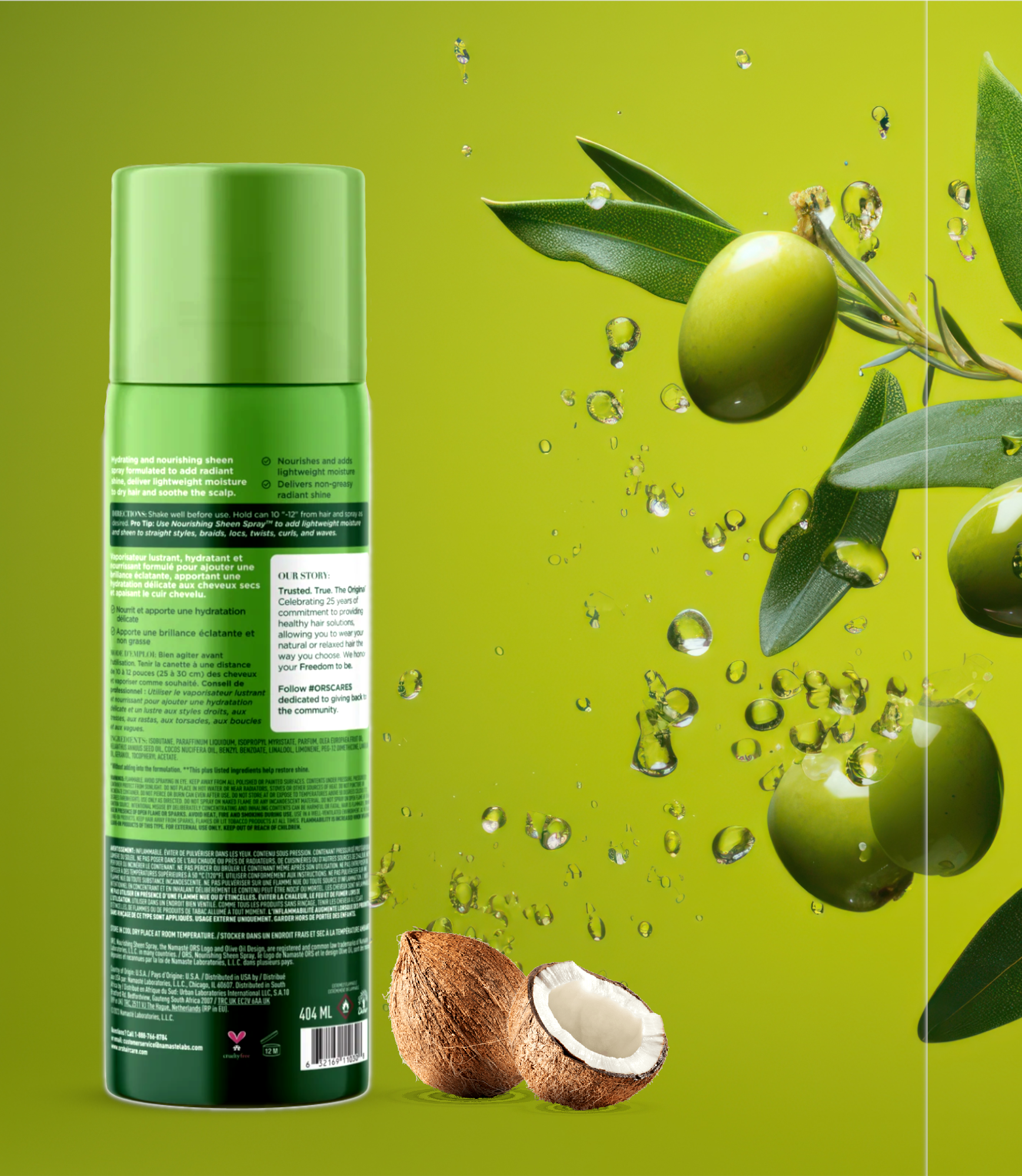 ORS Olive Oil Nourishing Sheen Spray infused with Coconut Oil 404ml 03
