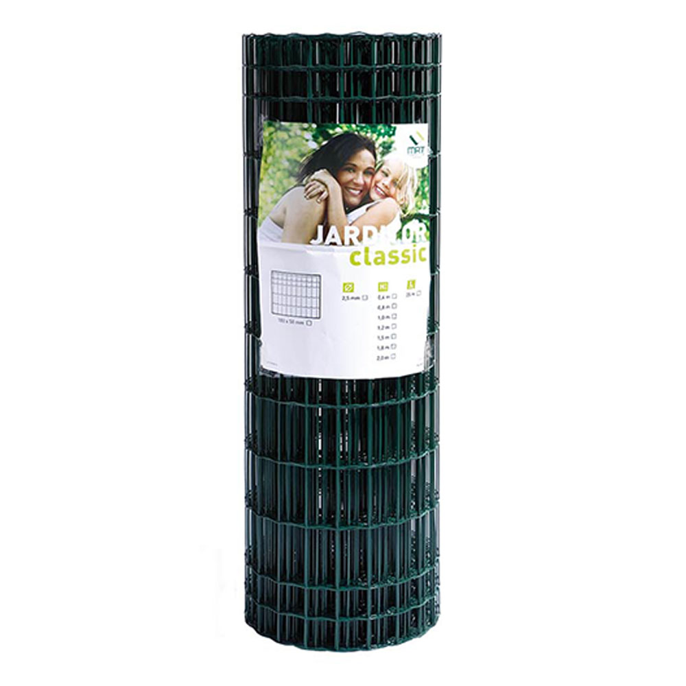 Clôture Jardin Métallique Verte Lun Fix - H1,5m L25m - Mailles 100x75mm - Acier