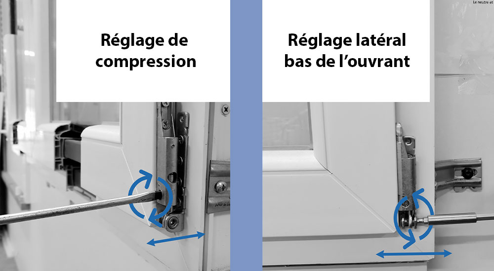 reglage lateral et compression fentre pvc