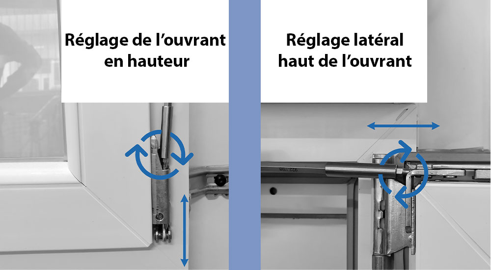 reglage lateral haut et hauteur fentre pvc