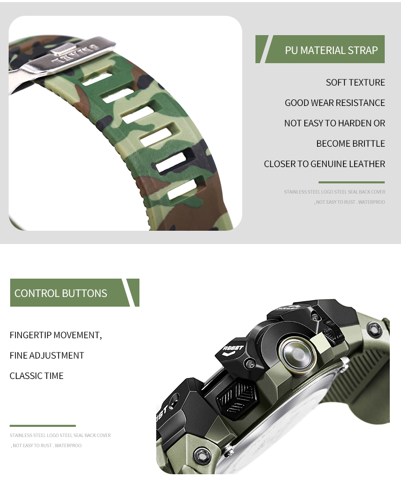 bracelet ontre SMAEL 8050MC camo anglais