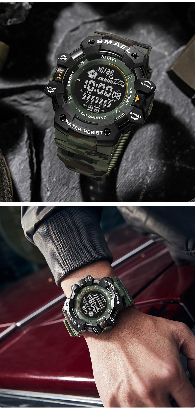 montre SMAEL 8050MC camo pour mobile