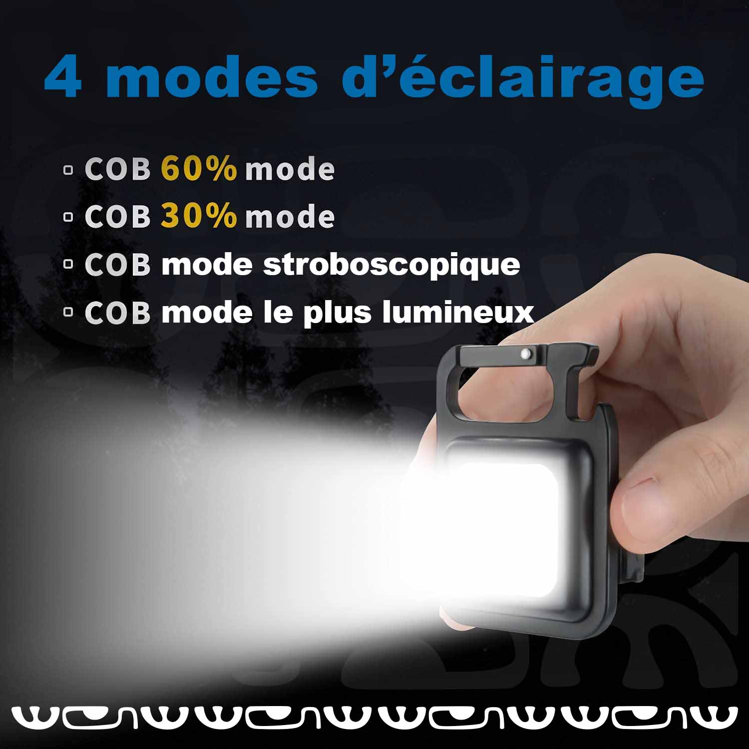 modes lampe frontale led sensor rechargeable