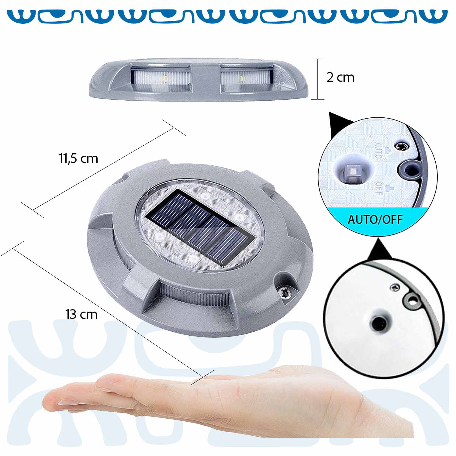 dimensions lampe solaire balisage deck ponton