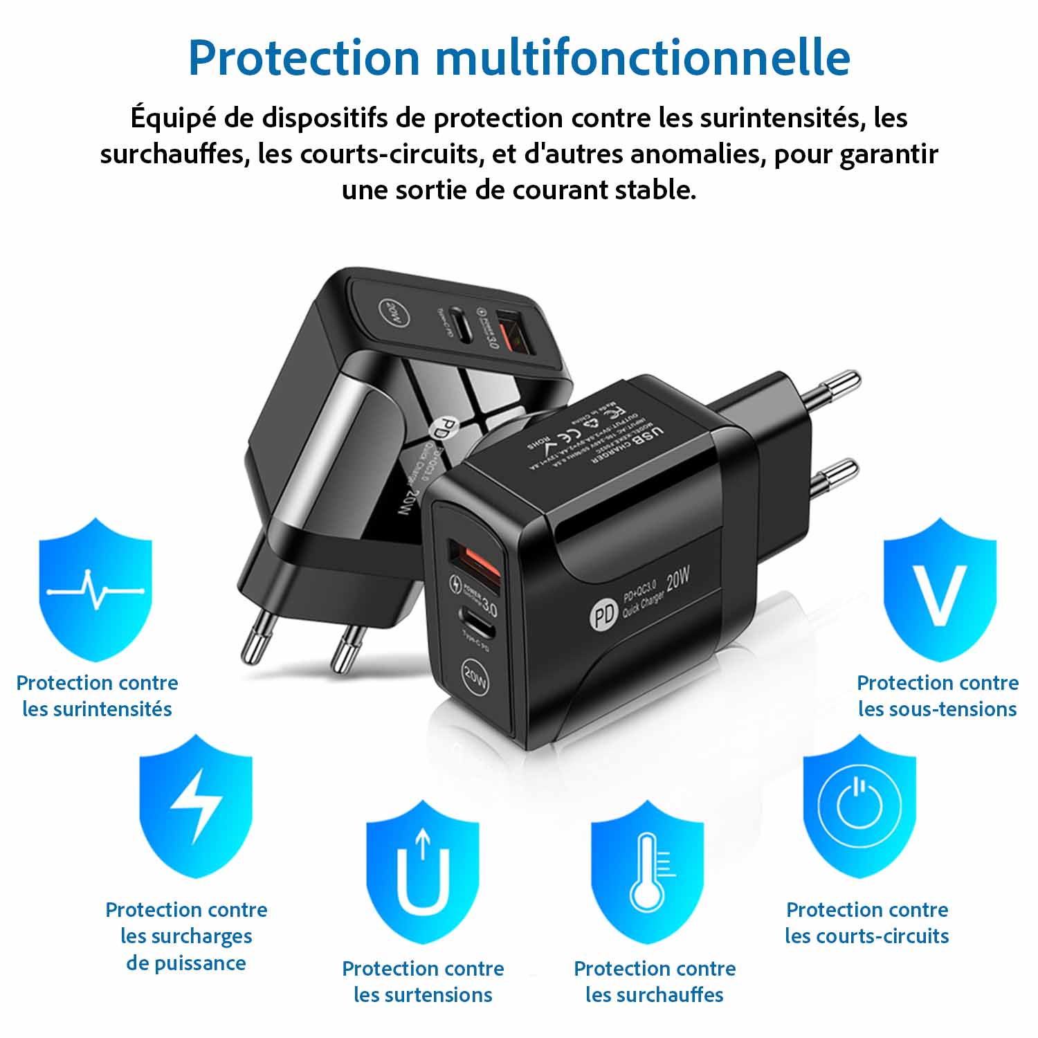 protections sur chargeur mural