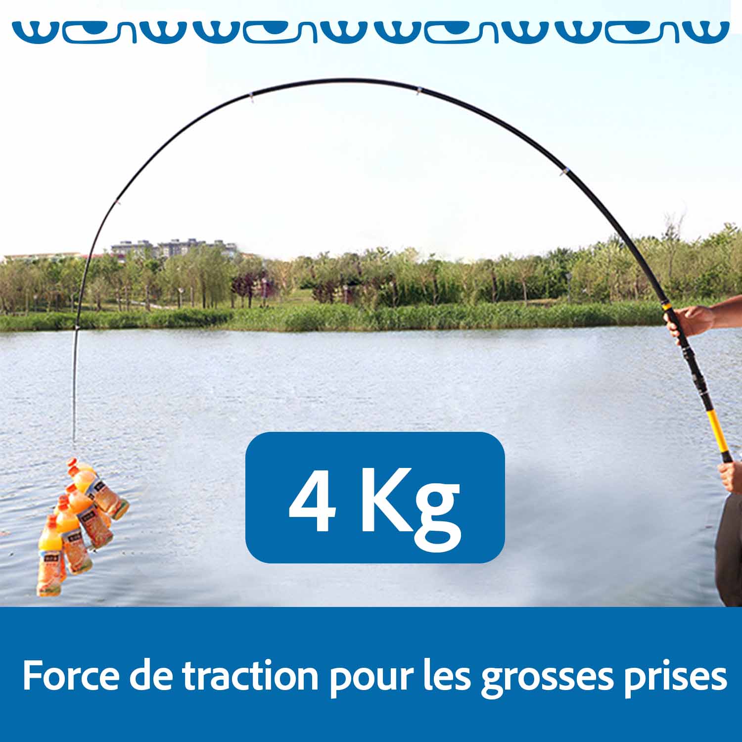 resistance canne téléscopique à 4kg