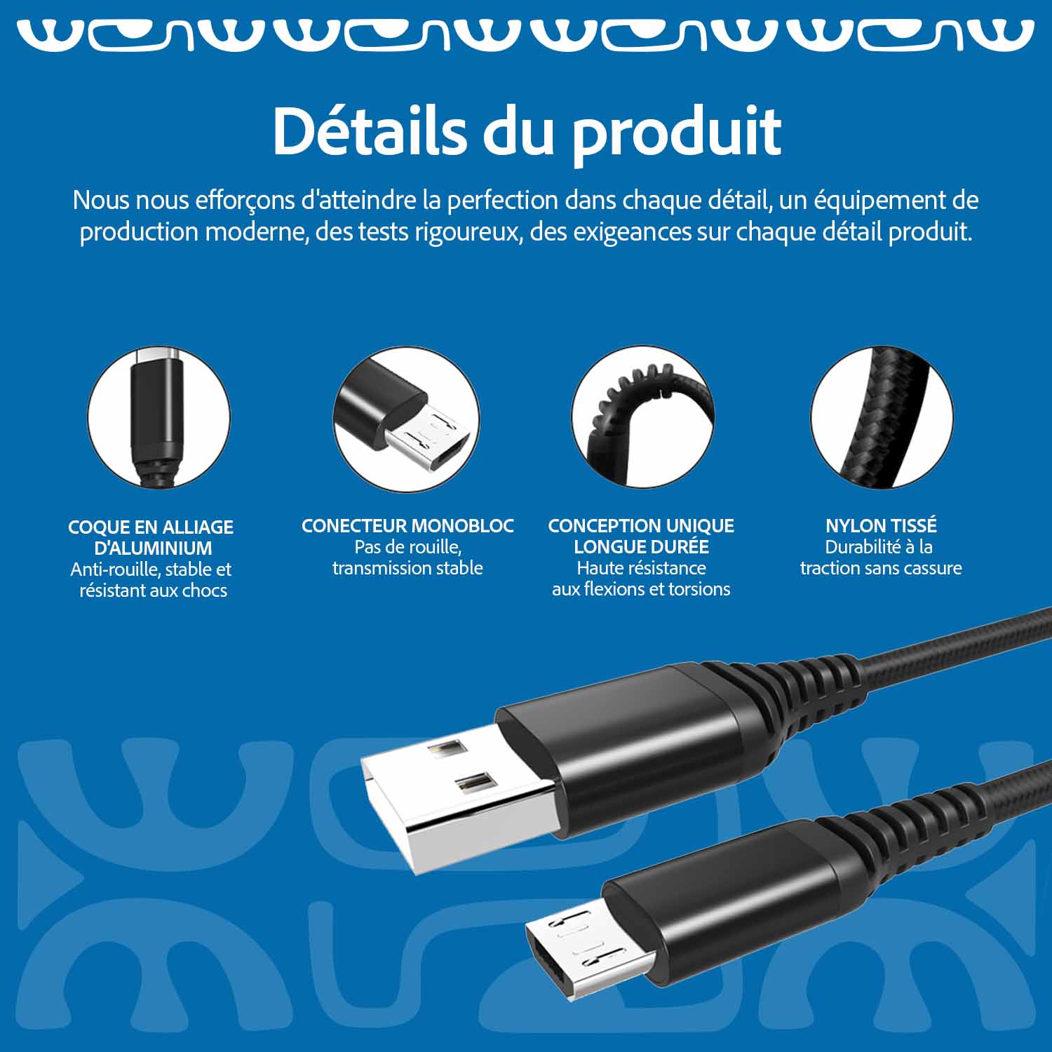 cable détails et arguments micro usb