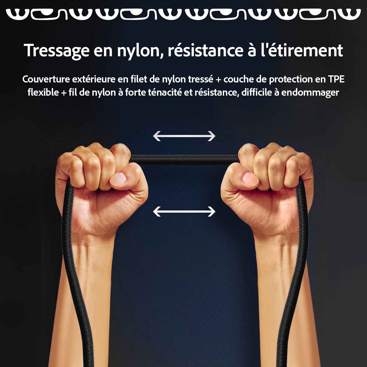 cable mfi super resistant à létirement