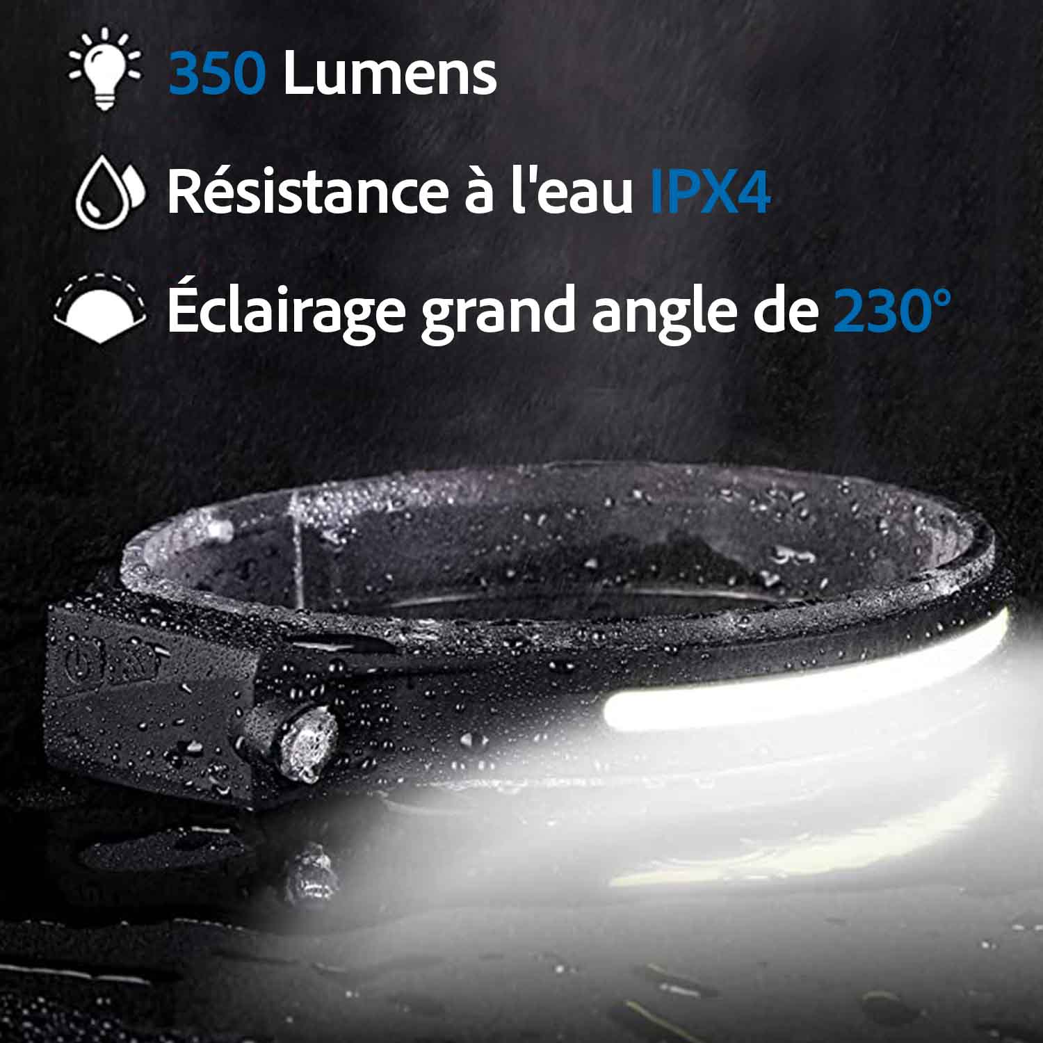 lampe frontale led sensor 3 arguments