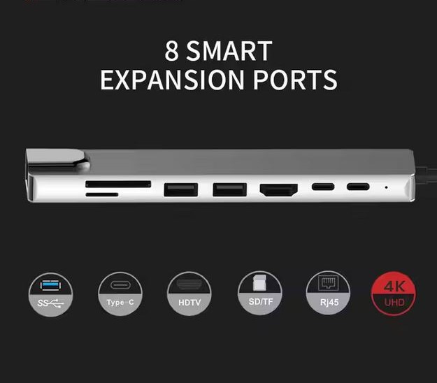 image hub 8 ports hub c 8in1 avec migniatures
