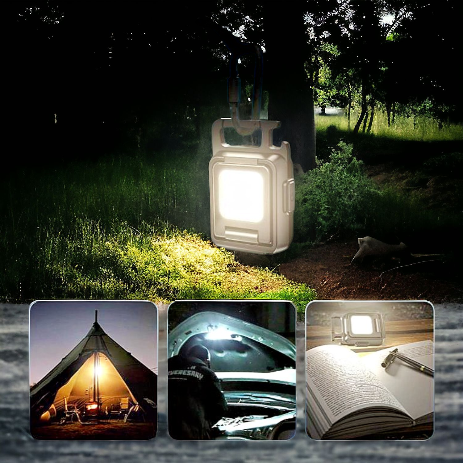 lampe poche triple led compacte puissante rechargeable en camping