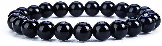 bracelet pierre ronde black agate 10mm