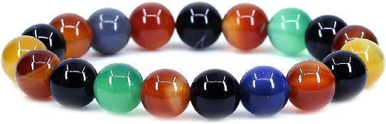 bracelet pierre ronde multicolor agate 10mm