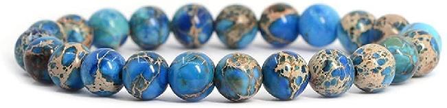 bracelet pierre ronde blue sea sediment jasper 12mm