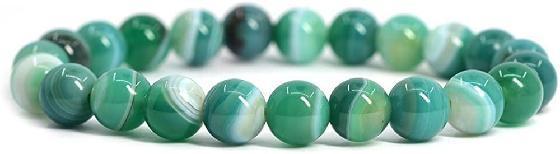 bracelet pierre ronde green banded agate 10mm