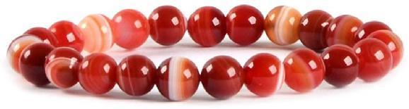 bracelet pierre ronde red banded agate 10mm