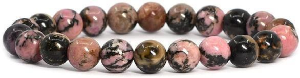 bracelet pierre ronde matrix rhodonite 10mm