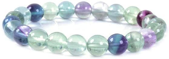 bracelet pierre ronde rainbow fluorite 12mm