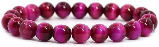 bracelet pierre ronde rose tiger eyes 12mm