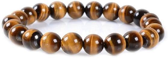 bracelet pierre ronde oeil de tigre marron 10mm