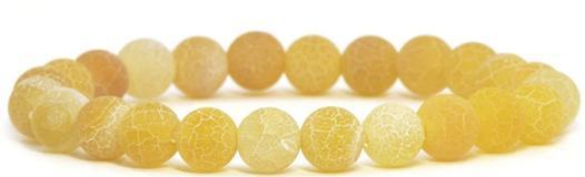 bracelet pierre ronde yellow weathered agate 10mm