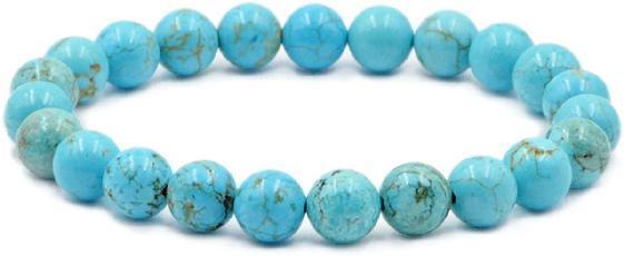 bracelet pierre ronde turquoise 10mm