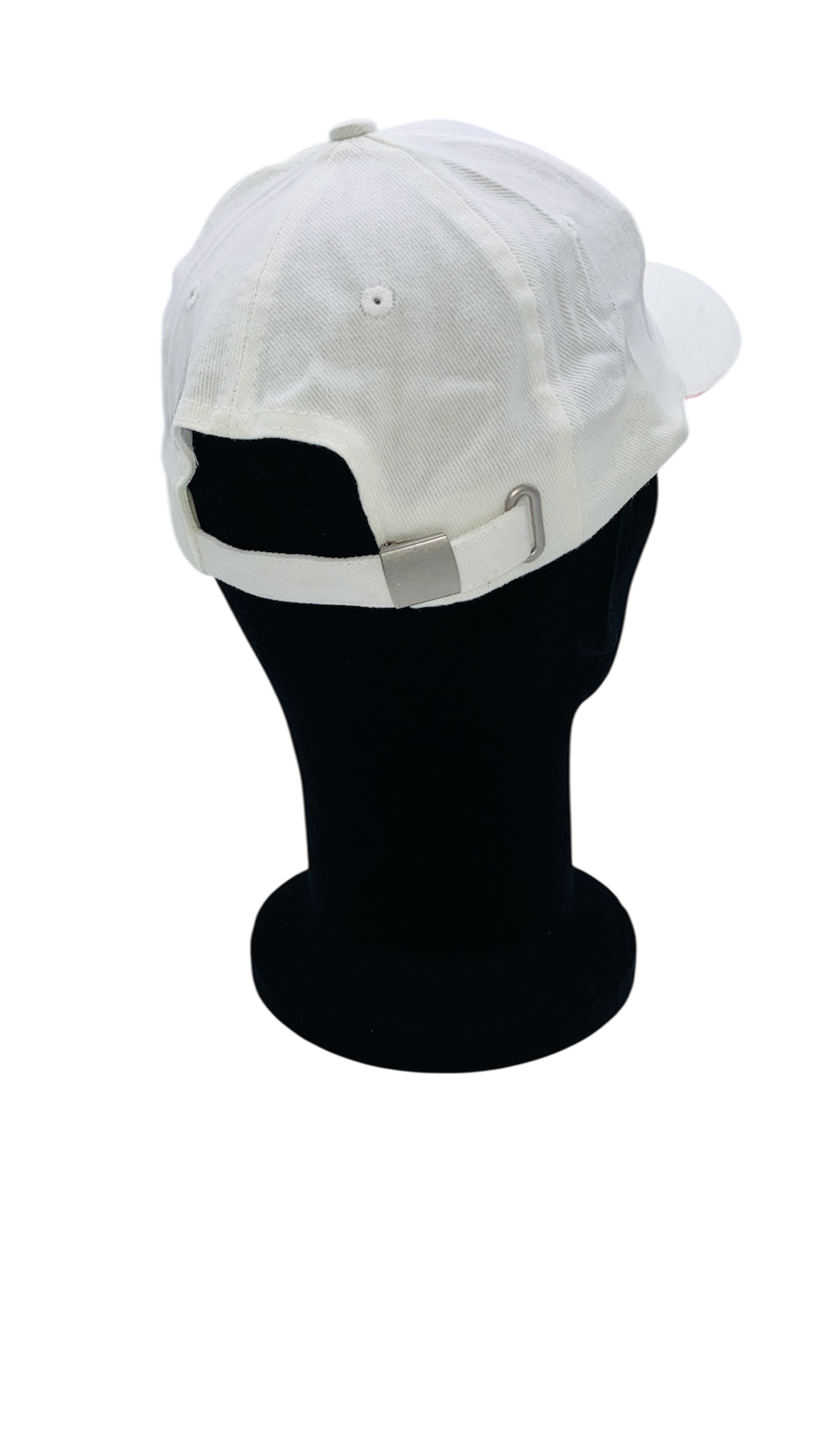 Casquette blanc trait rouge