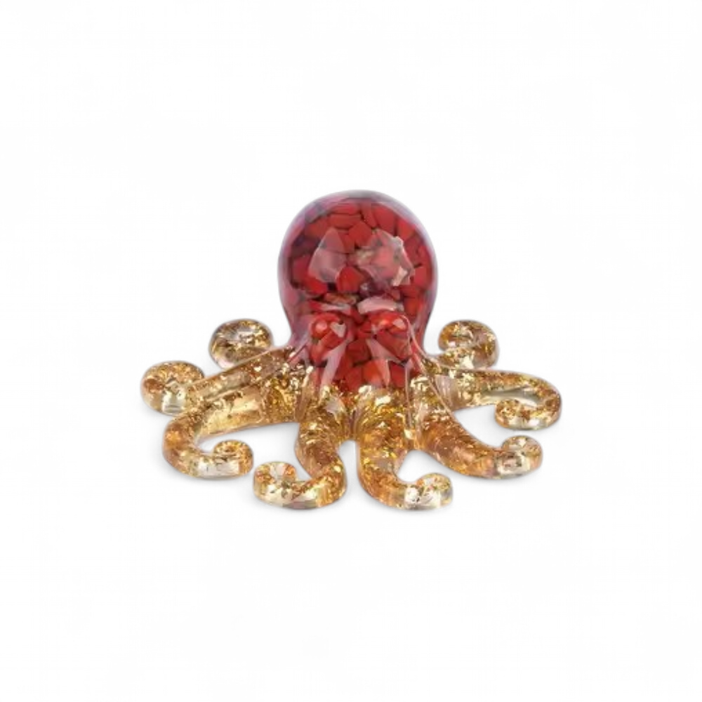 pieuvre-decorative-en-resine-ecologique-et-eclats-de-pierre-agathe-rouge