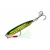 leurre poisson métal 2 hameçons vert jaune