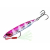 leurre poisson métal 2 hameçons rose argenté rayé