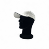 casquette-blanche-trait noir sur visière-vue profil-sur mannequin tête noire