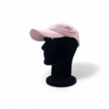 casquette-rose-effet déchiré sur visière-vue profil-sur mannequin tête noire