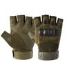 paire gants leger plein air tactique mitaine sans doigt simili couleur vert kaki
