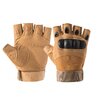 paire gants leger plein air tactique mitaine sans doigt simili marron clair