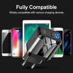 chargeur rapide universel USB A C noir en anglais