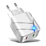 gros plan chargeur rapide universel 2USB blanc