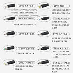 embouts disponibles et marque de PC correspondantes pour alimentation universelle 19V 1/2