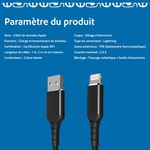 cable mfi paramètres produit
