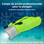 lampe torche jaune et argenté  étanche 30m