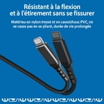 cable mfi résistant à la fléxion du connecteur