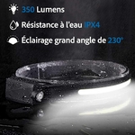 lampe frontale led sensor 3 arguments
