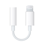 photo cable 3.5mm to lightning cable blanc