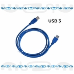 câble 1,8 m bleu connecteur USB 3 mâle femelle