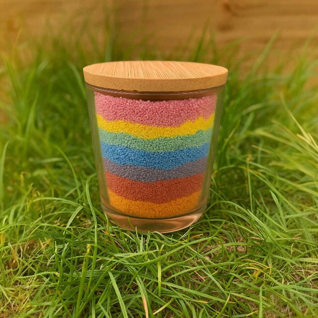 bougie sable multi couleur-Photoroom